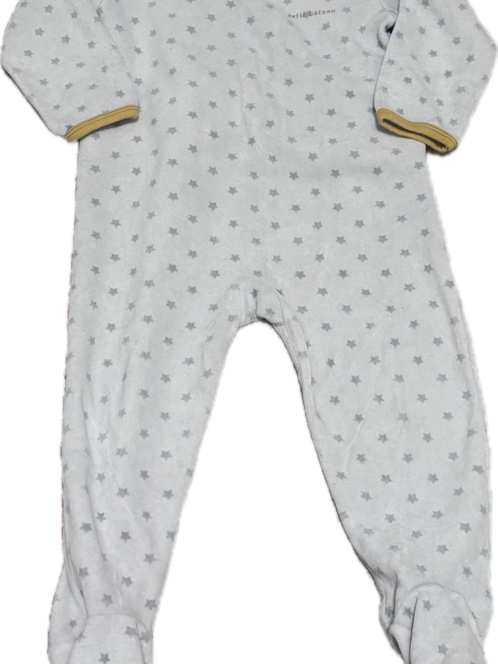 Petit Bateau 24 m Gray Star Footed One-Piece